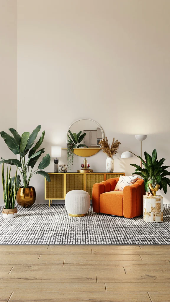Luxury living room renovation with modern interior remodeling and stylish home design.