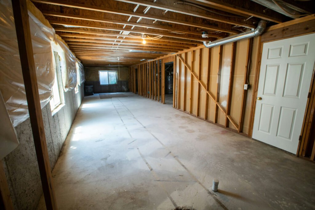 Unfinished basement ready for remodeling in Cary, NC
