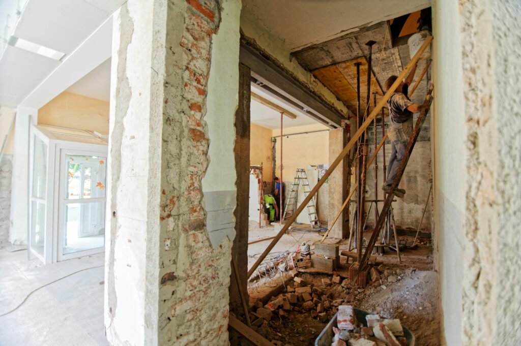Home remodeling and renovation work in progress
